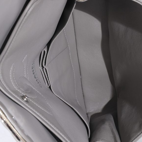 Chanel Gold Patent Striated Medium Classic Flap Bag - Picture 8 of 8